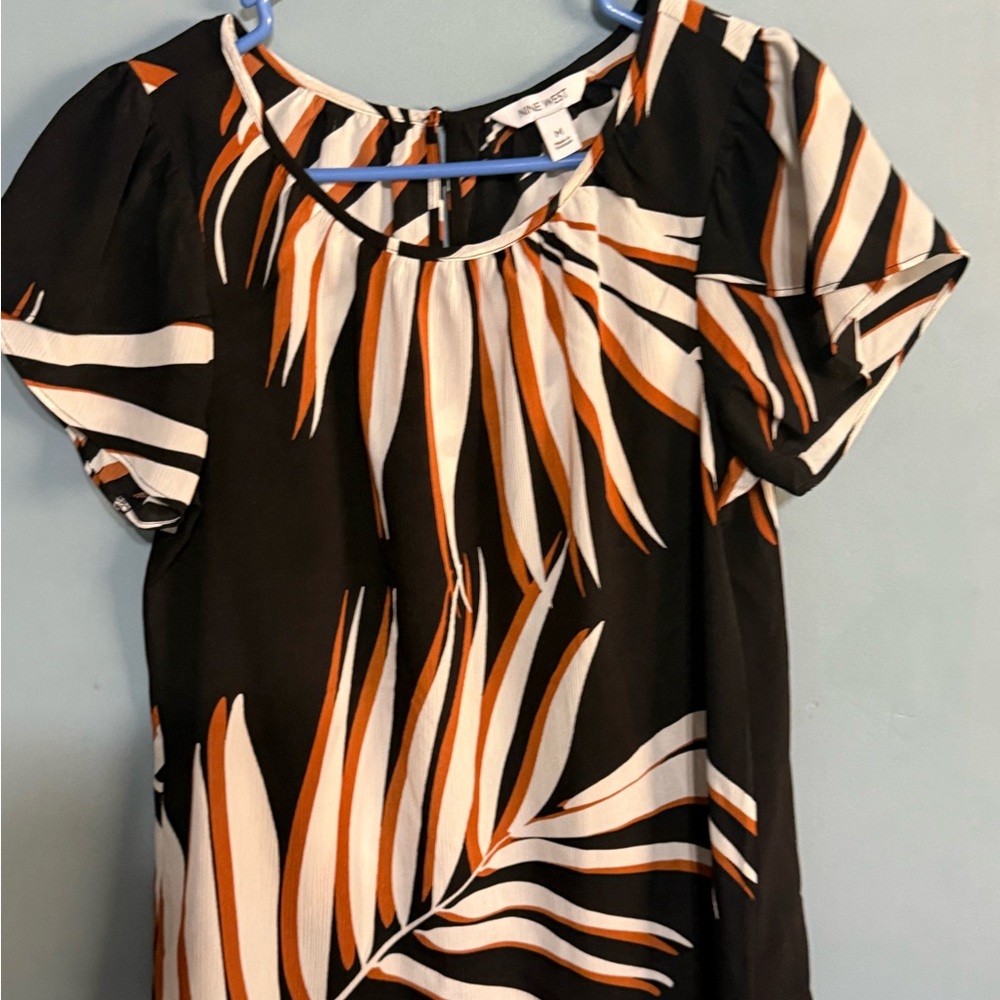 Nine West Black and Orange Blouse